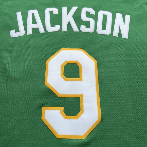 Official Reggie Jackson Oakland A's Cooperstown Throwback Jersey Nike Men Sz L - Picture 13 of 15
